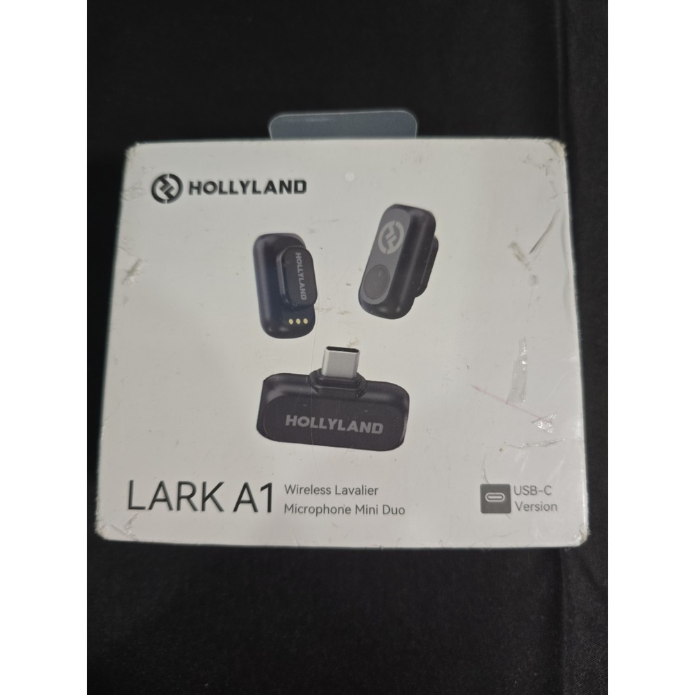 New - Hollyland LARK A1 Wireless Lavalier Mic Duo Dual Channel USB-C Space Gray